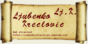 Ljubenko Kreclović vizit kartica
